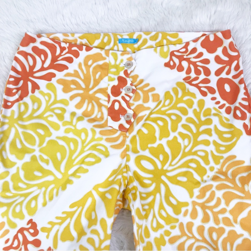 J Mclaughlin Yellow Orange Patchwork Cotton Ankle… - image 3